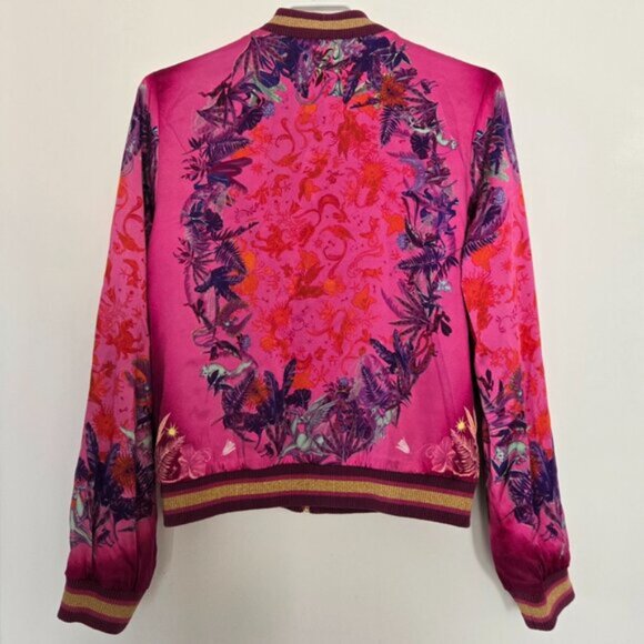 Camilla Tropic Of Neon Bomber Jacket Reversible Small b96E - Picture 7 of 14
